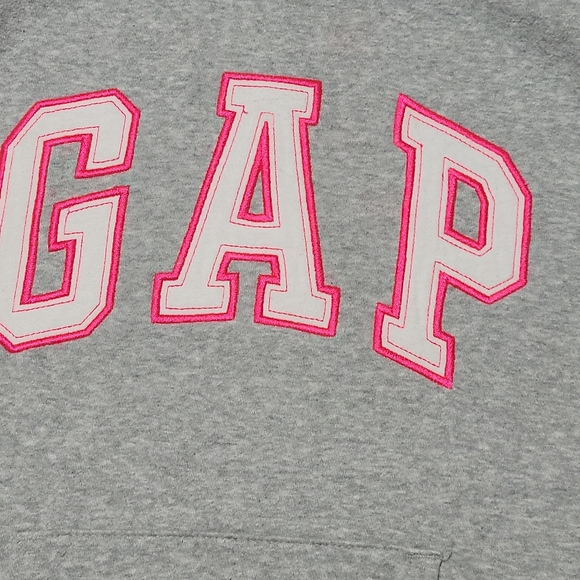 Kids XXL gray and neon pink GAP hoodie - Picture 2 of 5